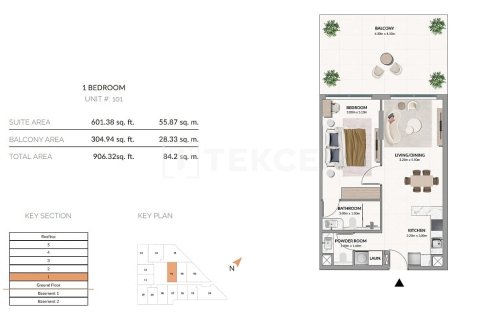 Appartement de 3 chambres à Meydan, UAE No. 222309 21