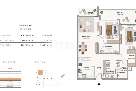 Appartement de 3 chambres à Meydan, UAE No. 222309 25