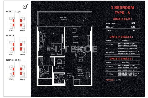 Appartement de 1 chambre à Jumeirah Lake Towers, UAE No. 140108 15