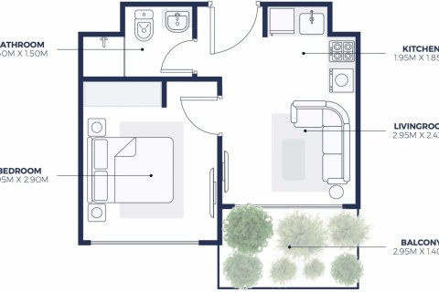 Квартира студия в CREEK VIEWS II, Al Jaddaf, ОАЭ №97115 8