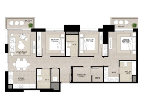 3 غرف نوم شقة في Town Square, الإمارات العربية المتحدة رقم 205156 11