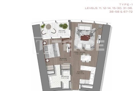 Appartement de 1 chambre à Business Bay, UAE No. 15810 21