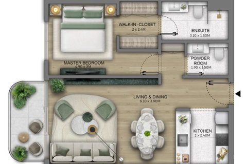 Appartement de 1 chambre à Maritime City, UAE No. 153584 16