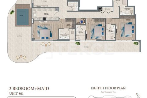 Apartment de 3 dormitorios en Dubai, UAE No. 152295 7