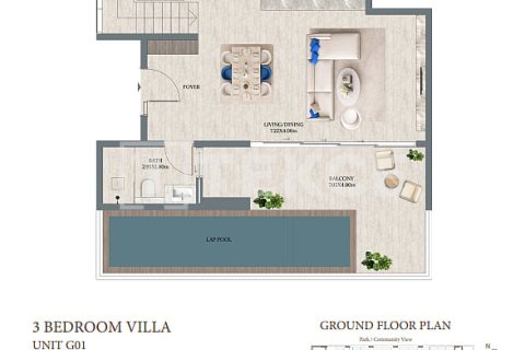 Apartment de 3 dormitorios en Dubai, UAE No. 152295 3