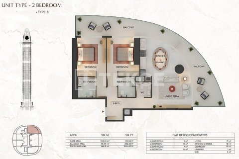 Appartement de 2 chambres à Dubai, UAE No. 203354 22