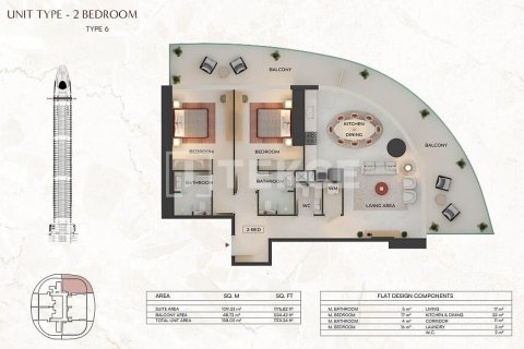Appartement de 2 chambres à Dubai, UAE No. 203354 20