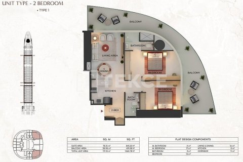 Appartement de 2 chambres à Dubai, UAE No. 203354 31