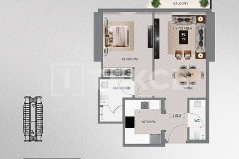 Apartment de 1 dormitorio en Meydan, UAE No. 137124 21