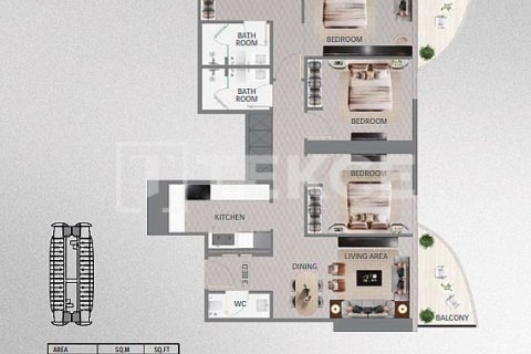 Apartment de 1 dormitorio en Meydan, UAE No. 137124 22