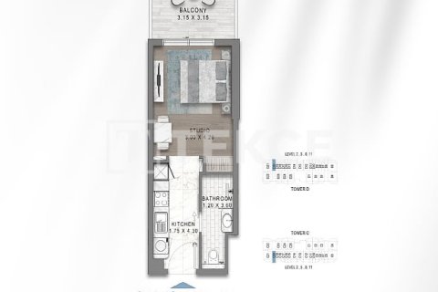 Apartment de 2 dormitorios en Golf City, UAE No. 205644 27