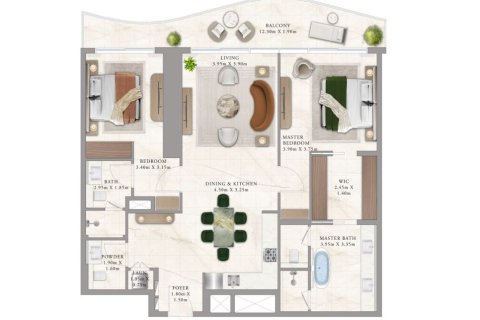 Квартира с 1 спальней в EMAAR Beachfront, ОАЭ №153594 6