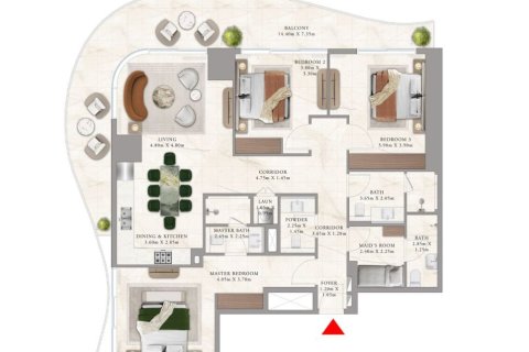 Квартира с 1 спальней в EMAAR Beachfront, ОАЭ №153594 5