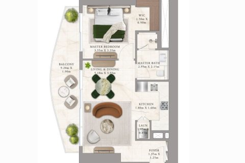 Квартира с 1 спальней в EMAAR Beachfront, ОАЭ №153594 7