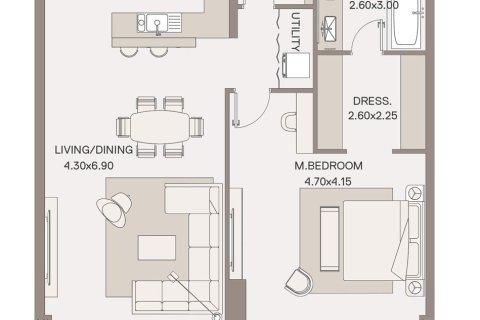 Apartment de 1 dormitorio en Dubai, UAE No. 153662 9
