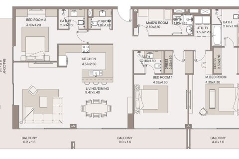 Apartment de 1 dormitorio en Dubai, UAE No. 153662 5