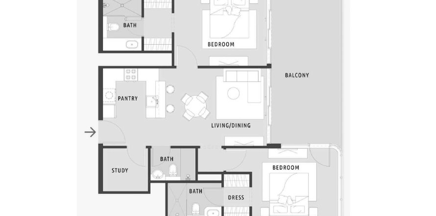 2 غرف نوم شقة في Chelsea Gardens السطوه, الإمارات العربية المتحدة رقم 98131