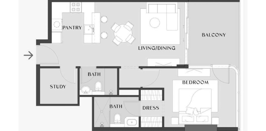 1 غرف نوم شقة في Chelsea Gardens السطوه, الإمارات العربية المتحدة رقم 98129