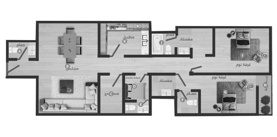 2 bedrooms Apartment in Al-Lujain Apartments 59 Riyadh, Saudi Arabia No. 61047