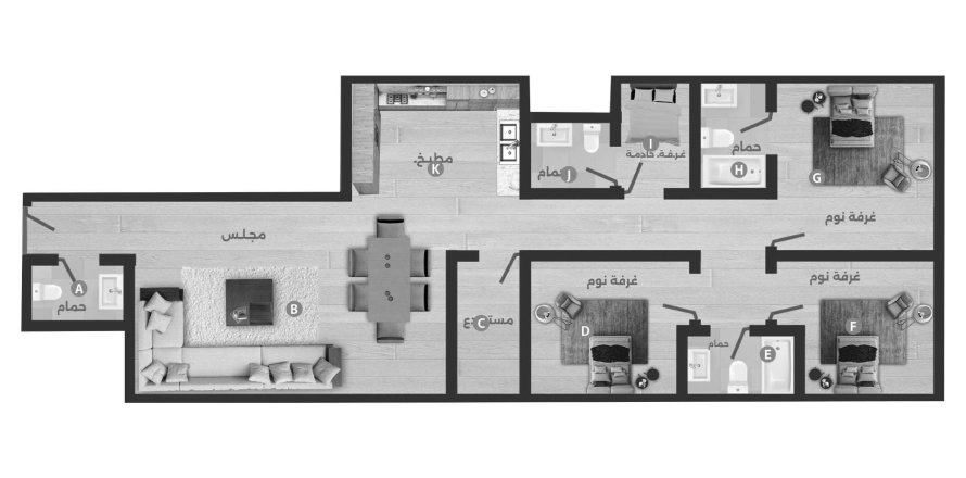 3 bedrooms Apartment in Al-Lujain Apartments 59 Riyadh, Saudi Arabia No. 61045