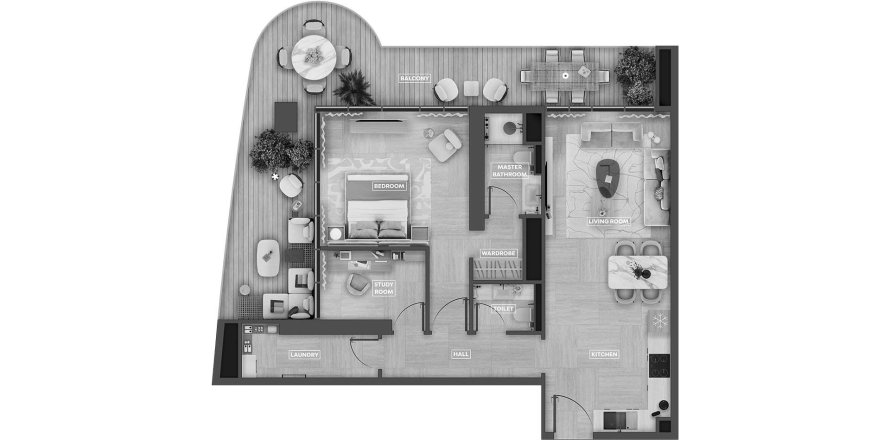 Appartement de 3 chambres à SkyHills Astra Al Barsha South, UAE No. 98115