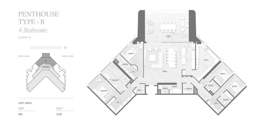 4 bedrooms Penthouse in Trump Tower Jeddah Saudi Arabia No. 56509