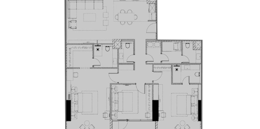 Apartment de 3 dormitorios en Sky Residence Riyadh, Saudi Arabia No. 61062