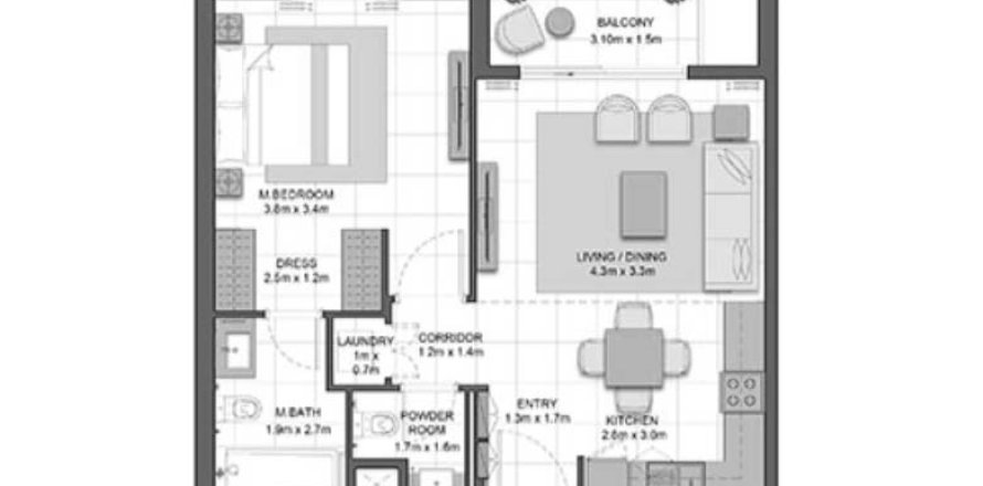 Квартира с 1 спальней в CRYSTAL RESIDENCES, Maryam Island, ОАЭ №97832