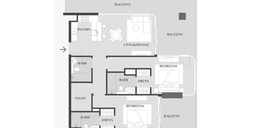 2 غرف نوم شقة في Chelsea Gardens السطوه, الإمارات العربية المتحدة رقم 98132
