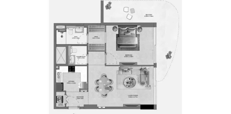 Appartement de 1 chambre à Hermina by Casagrand Dubai, UAE No. 161140