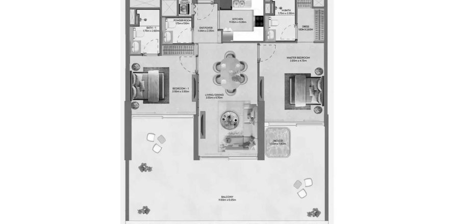 Appartement de 2 chambres à Hermina by Casagrand Dubai, UAE No. 161131