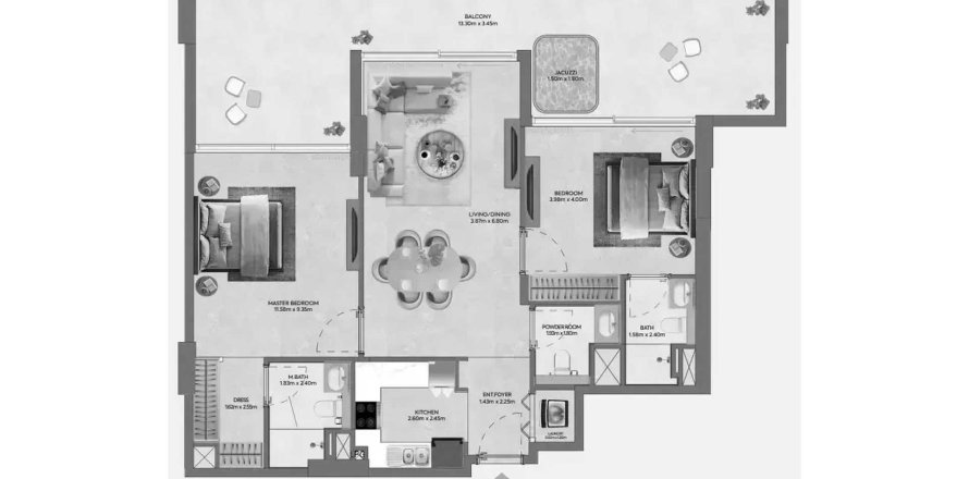 Appartement de 2 chambres à Hermina by Casagrand Dubai, UAE No. 161133