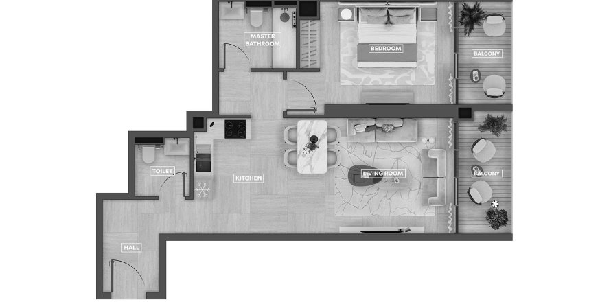 Appartement de 3 chambres à SkyHills Astra Al Barsha South, UAE No. 98099