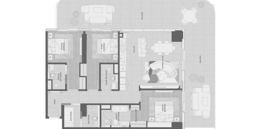 3 غرف نوم شقة في Mondrian Al Marjan Island, الإمارات العربية المتحدة رقم 149737