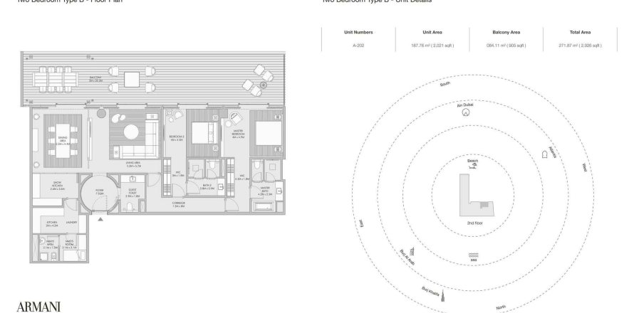 2 bedrooms Apartment in ARMANI BEACH RESIDENCES Palm Jumeirah, UAE No. 97665