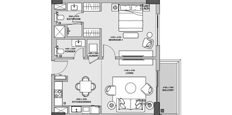 1 غرف نوم شقة في Palace Residences Marassi الْمَنَامَة, Bahrain رقم 61177