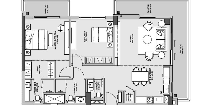 2 غرف نوم شقة في Palace Residences Marassi الْمَنَامَة, Bahrain رقم 61180