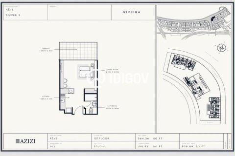 Appartement de Studio à Meydan, UAE No. 187930