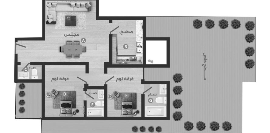 2 bedrooms Apartment in Al-Lujain Apartments 59 Riyadh, Saudi Arabia No. 61048