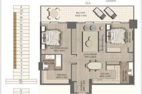 Appartement de 2 chambres à Mina Al Arab, UAE No. 128205 12