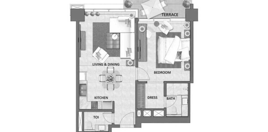 Appartement de 1 chambre à Seef Avenue II Manama, Bahrain No. 61407