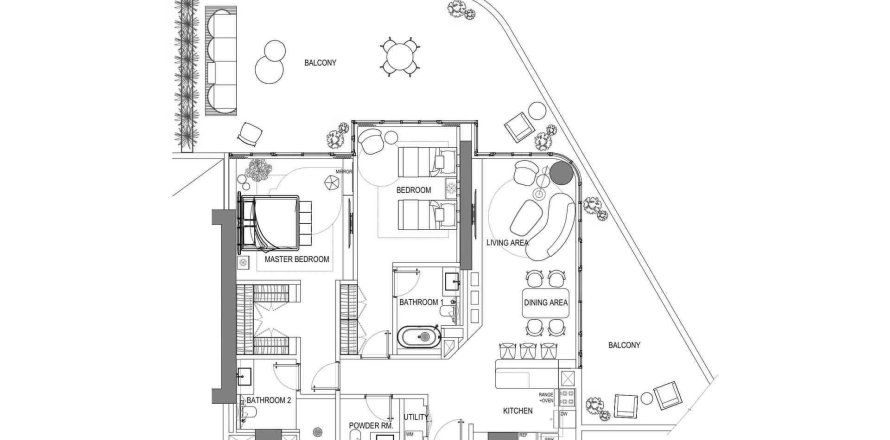 Appartement de 2 chambres à Fortune Bay Residences Al Marjan Island, UAE No. 98272