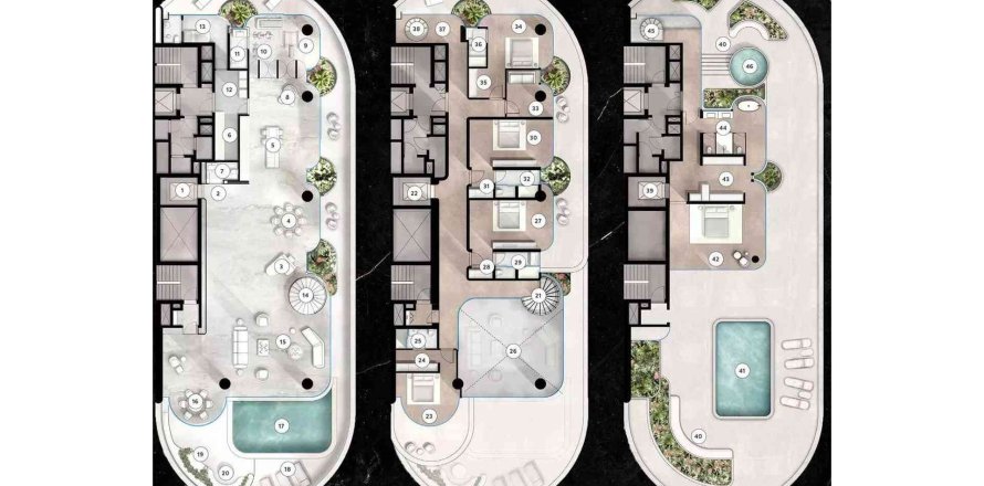 6 bedrooms Penthouse in THE RINGS Jumeirah, UAE No. 97651