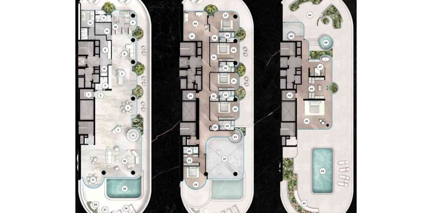 Penthouse de 7 chambres à THE RINGS Jumeirah, UAE No. 97652