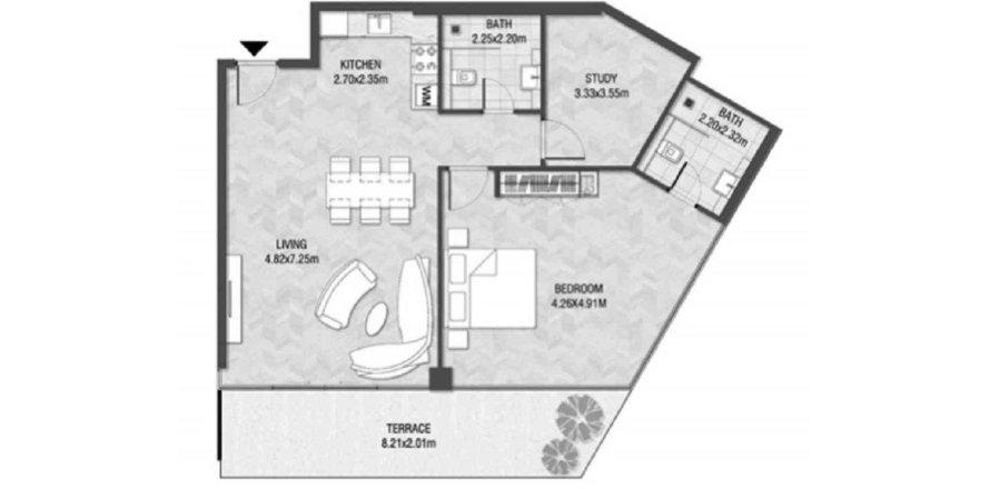 Appartement de 1 chambre à TRINITY Arjan, UAE No. 97882