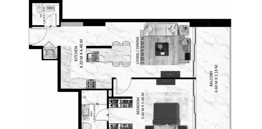 Appartement de 1 chambre à Bling Avenue 1 Dubai South (Dubai World Central), UAE No. 98265