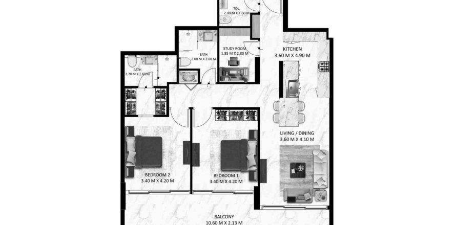 1 غرف نوم شقة في Bling Avenue 1 Dubai South (Dubai World Central), الإمارات العربية المتحدة رقم 98268
