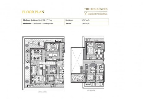 Duplex de 4 chambres à DORCHESTER COLLECTION Dubai, UAE No. 94853 12