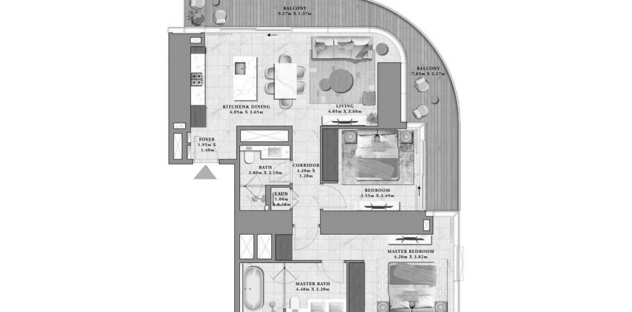 Apartment de 2 dormitorios en Avarra by Palace Business Bay, UAE No. 127038