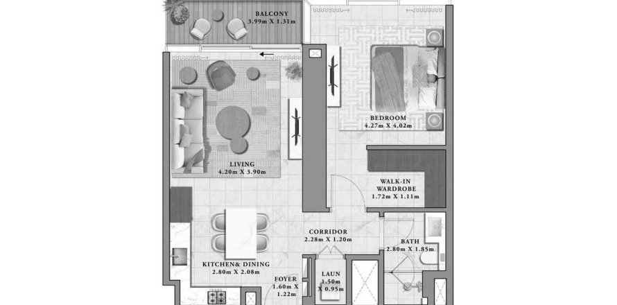 Apartment de 1 dormitorio en Avarra by Palace Business Bay, UAE No. 127036